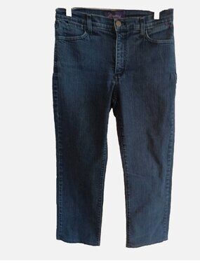 NYDJ Marylin Straight Jeans 8P Embellished Pocket Dark Wash Jeans